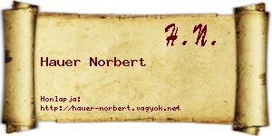 Hauer Norbert névjegykártya